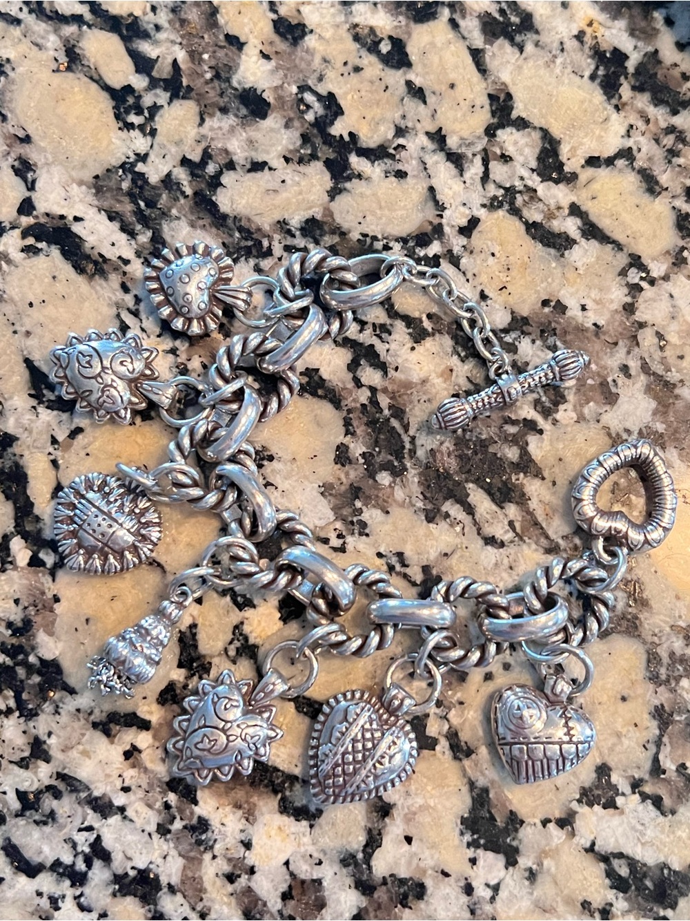 Brighton Chunky Heart Charm Bracelet